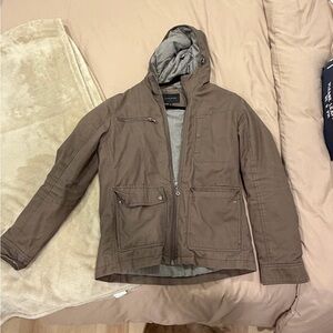 Banana Republic Men's Brown Hooded Bomber Jacket